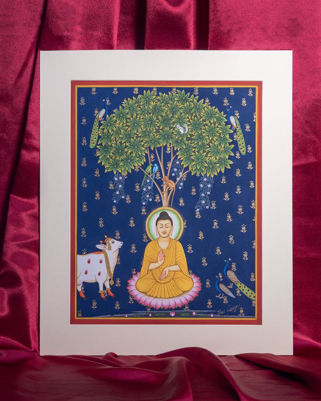 Buddha Beneath the Tree — handmade Indian painting