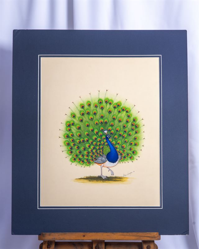 Dancing Peacock — handmade Indian painting