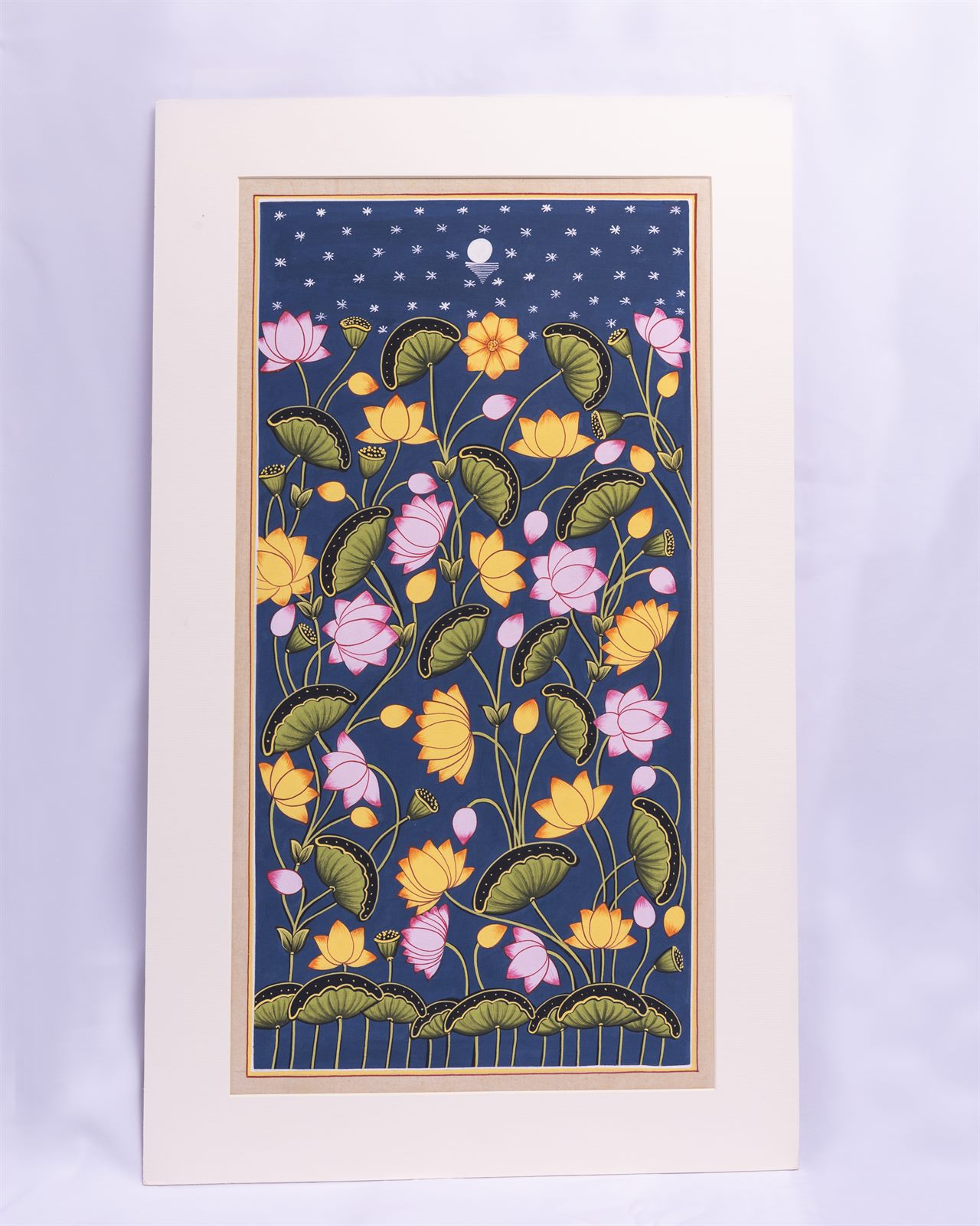 Floral Panel in Indigo — full view