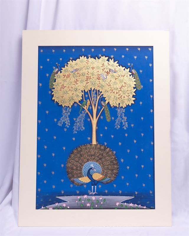 Pichwai with Peacocks — handmade Indian painting