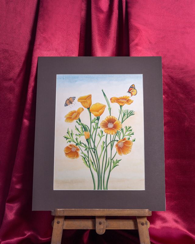 Poppies in Bloom — handmade Indian painting